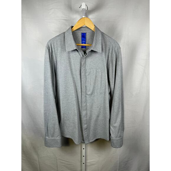 Kit and Ace Long Sleeve Hidden Button Up Dress Shirt Gray Men's Size XL - Picture 1 of 3